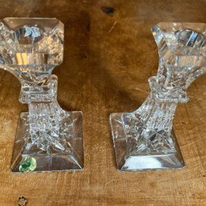Waterford Crystal Lismore pattern Candlestick Pair measuring 6' high.